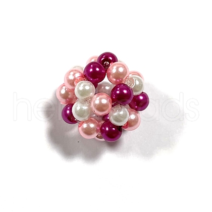 Baking Painted Pearlized Glass Pearl Woven Beads HY-JF-4MM-01-1