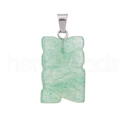 Natural Green Aventurine Pendants PW-WGE4606-09-1