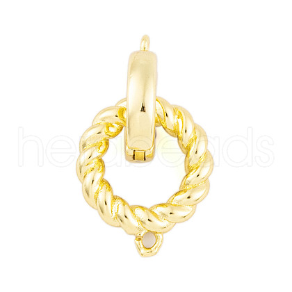 Rack Plating Brass Fold Over Clasps KK-P269-17G-1