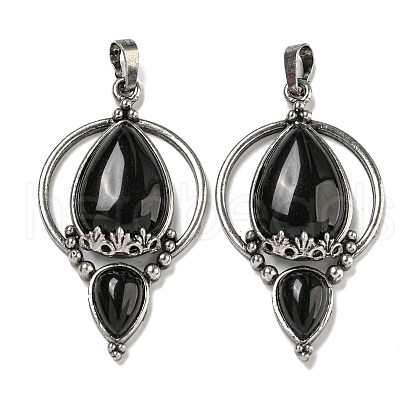 Natural Obsidian Pendants G-F766-04AS-05-1