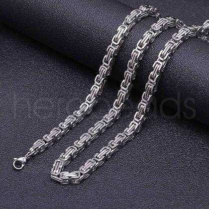 Titanium Steel Byzantine Chain Necklace for Men's FS-WG56795-107-1