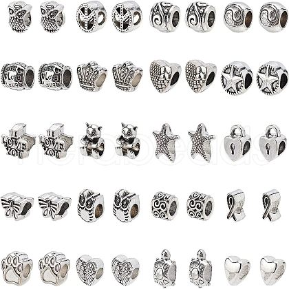  Tibetan Style Alloy European Beads TIBE-NB0001-18AS-LF-1