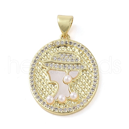 Brass Micro Pave Clear Cubic Zirconia Pendants KK-Q813-11B-G-1