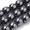 Non-magnetic Synthetic Hematite Beads Strands G-S259-44-4mm-1