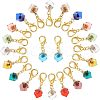 CHGCRAFT 2 Sets Cube Glass Pendant Decoration HJEW-CA0001-34-1
