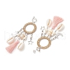 Shell Stud Earrings EJEW-TA00615-01-4