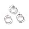 304 Stainless Steel Interlocking Ring Pendants STAS-E090-90P-1