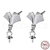 Rhodium Plated 925 Sterling Silver Stud Earring Findings STER-M115-20P-1