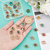 ARRICRAFT 32Pcs 7 colors Glass Connector Charms GLAA-AR0001-29-8