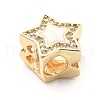 Rack Plating Brass with Cubic Zirconia Pendants and Enamel KK-Q017-08C-G-3