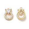 Plating Brass Micro Pave Cubic Zirconia Pendant KK-B074-69G-1