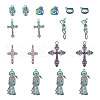 Spritewelry 32Pcs 8 Style Rainbow CoLOR Alloy Pendants PALLOY-SW0001-02-11