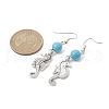 4 Pairs 4 Styles Synthetic Turquoise Beaded Dangle Earrings EJEW-JE05496-S-3