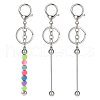 2Pcs Brass Bar Beadable Keychain for Jewelry Making DIY Crafts KEYC-CJ0001-04-1