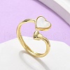 Brass Shell Cuff Rings for Women RJEW-C126-09G-1