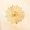 Flower 304 Stainless Steel Cuff Rings RJEW-E437-02G-3