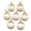 Brass Micro Pave Clear Cubic Zirconia Pendants KK-R114-12-NF-1