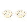 304 Stainless Steel Hollow Out Eye Stud Earrings for Women EJEW-PW0002-12G-1