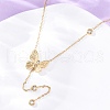 304 Stainless Steel Crystal Rhinestone Butterfly Y Necklaces NJEW-R026-19G-2