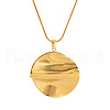 Vintage 304 Stainless Steel Flat Round Pendant Necklaces & Stud Earrings Sets for Women LD8078-1-5