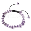 Natural Amethyst Braided Bead Bracelets for Women BJEW-JB11107-04-1