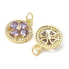 Brass Micro Pave Cubic Zirconia Pendants KK-K293-60G-2
