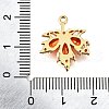 Brass Micro Pave Clear Cubic Zirconia Pendants KK-U065-03G-02-3