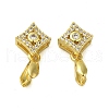 Rack Plating Brass Micro Pave Clear Cubic Zirconia Ice Pick Pinch Bails KK-K340-32G-1