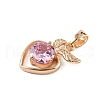 Brass Micro Pave Cubic Zirconia Pendants KK-E795-27KCG-05-2