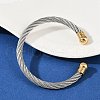 304 Stainless Steel Cuff Bangles BJEW-M136-01A-PG-2
