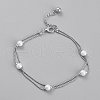 Brass Ball Chain Multi-Strand Anklets AJEW-B005-19P-1