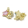Rack Plating Alloy Rhinestone Pendants PALLOY-F312-04G-2