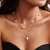 925 Sterling Silver Double Layer Necklaces NJEW-L116-12G-3