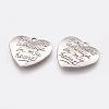 Tibetan Style Carved Words Alloy Heart Pendants TIBEP-Q043-190-RS-2