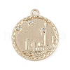 Brass Micro Pave Clear Cubic Zirconia Pendants KK-Z075-10G-1
