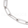 304 Stainless Steel Paperclip Chains Charm Bracelets for Women BJEW-JB11950-01-4