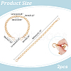   2Pcs Aluminum Bag Strap Curb Chains FIND-PH0018-54-2