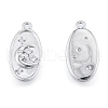 Brass Micro Pave Clear Cubic Zirconia Pendants KK-N216-573P-1