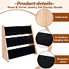 2-Tier Wood & Velvet Jewelry Set Display Stands ODIS-WH0329-79-4