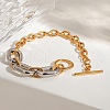 304 Stainless Steel Cable Chain Bracelets for Women BJEW-K279-01GP-1