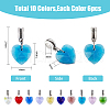 Faceted Glass Heart Pendants PALLOY-PH01484-2