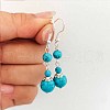 Alloy with Synthetic Turquoise Dangle Rarrings for Women LG8440-2-1
