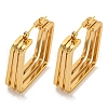 202 Stainless Steel Square Multi Layered Hoop Earrings EJEW-H003-15G-1