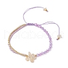 Faceted Bicone Glass with Round Glass Seed Beads Braided Bead Bracelets BJEW-MZ00164-06-3