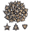  30Pcs 3 Styles Christmas Iron Pendans IFIN-NB0001-61-1
