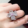 Brass Rhinestone Finger Rings for Women FS-WGC1A7E-04-2