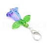 8Pcs Tulip Acrylic & Glass Pendant Decorations HJEW-JM03081-02-4