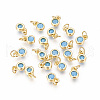 Brass with Single Cubic Zirconia Charms X-ZIRC-F095-03G-01-1