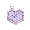 Seed Beads Beaded Charms PALLOY-MZ00359-2