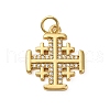 Brass Micro Pave Cubic Zirconia Pendants KK-P308-28G-1